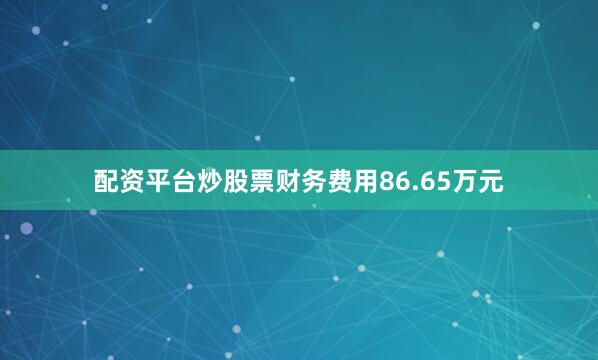 配资平台炒股票财务费用86.65万元